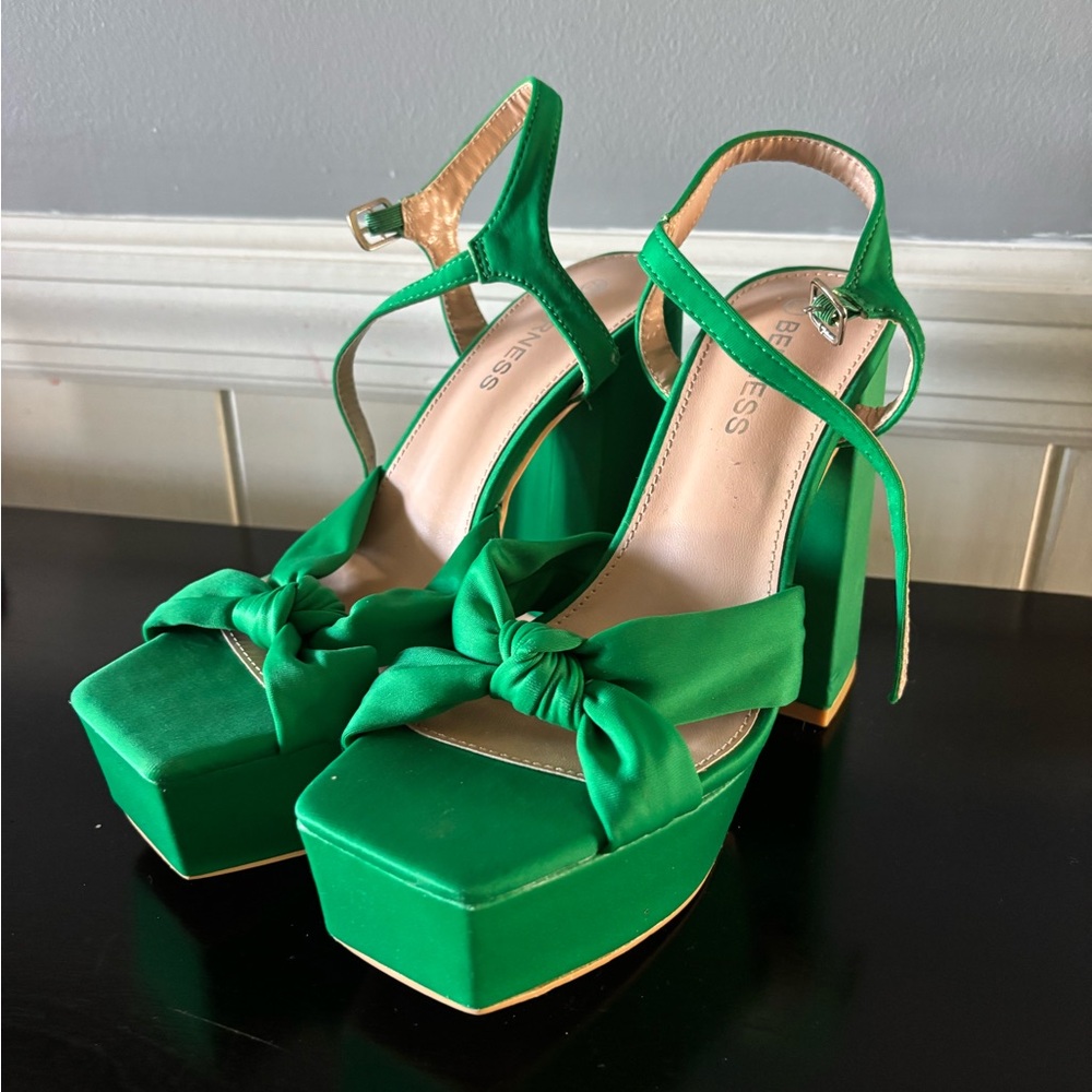 Green Platform Heels